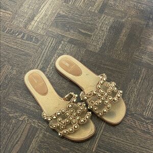 Sam Edelman Embellished Beige Slide Sandals for Women